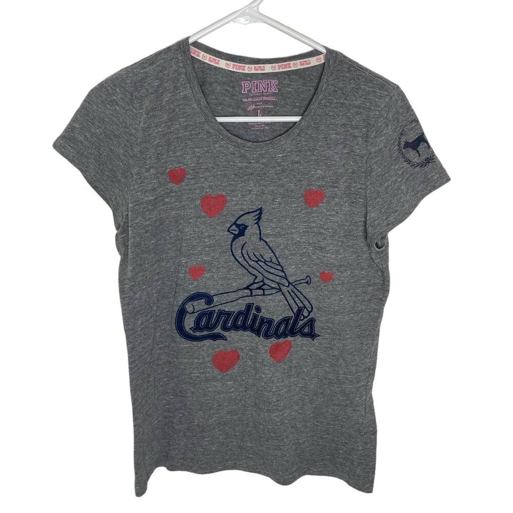PINK Victorias Secret Major League Baseball Cardinals T shirt womens size large - Picture 2 of 6